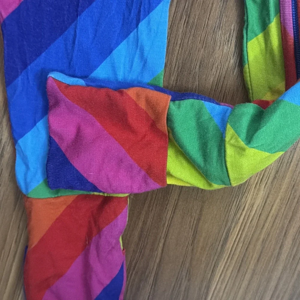 Muse Threads Baby 0-3 Months Rainbow Bamboo Footie Sleeper Pajamas EUC